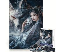 Wolf Spirit Guardian Jigsaw Puzzles for Adults 1000 Brain Memory Restful Activity Tight Lock Cozy Xmas Gift (50x75cm)