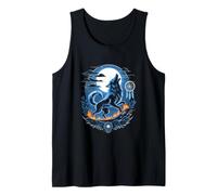 Wolf Spirit Howling At Night Moon Dreamcatcher Tank Top