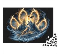 Wolf Spirit Magic 100% Recycled Cardboard Wolf Paw Print Art 1000 Piece Jigsaws for Adults Brain Development Classic Games 52x38cm/1000pcs