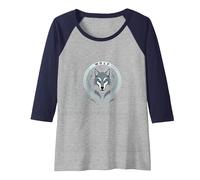 Wolf Spirit: Mystical Emblem for Nature Enthusiasts Raglan Baseball Tee, Women, Navy/Athletic Heather, L