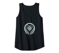 Wolf Spirit: Mystical Emblem for Nature Enthusiasts Tank Top, Women, Black, L