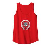 Wolf Spirit: Mystical Emblem for Nature Enthusiasts Tank Top, Women, Red, S
