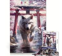 Wolf Spirit Sakura Torii Jigsaw Puzzles 1000 Pieces for Adults Mind Power Mind Soothing Fun Uniform Edges Thoughtful Gift (50x75cm)