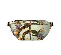 Wolf Standing in Front of Fire and Castle Crossbody Bag Waist Fanny Pack, Chest Daypack Bum Bags for Running, Workouts, Outdoor, Training