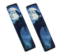 Wolf Standing on An Ancient Wall Funny Car Seat Belt Pads Soft Shoulder Seatbelt Pads Protector Car Interior Accessories