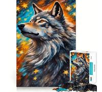 Wolf Star Painting 1000 Piece Puzzle For Teenagers Mind Skill Play Laser Cut for Flawless Fit Relaxing Indoor Group Activity (38x26cm)