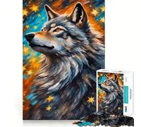Wolf Star Painting Adult Jigsaw1000 Pieces Mind Boost Game Premium Laser Cut Quality Relaxing Indoor Group Activity (38x52cm)