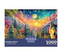 Wolf Stares by Glowing Mountain Valley 1000 Piece Jigsaw Puzzle Cool Wolf Classic Game for Kids & Adults, Recycled 38x26cm/1000pcs