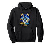 Wolf Starry Night Hike Outdoor Mountain Stained Art Pullover Hoodie