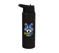 Wolf Starry Night Hike Outdoor Mountain Stained Art Stainless Steel Insulated Water Bottle