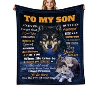 Wolf Super Soft Cozy Flannel Blanket for Son - Graduation, Wedding, Birthday Gifts - 60x50in