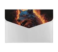 Wolf Surrounded by Fire File Folder 6-Pocket, Waterproof Accordion File Organizer with Snap Closure, Expanding Document Holder for Office, Home