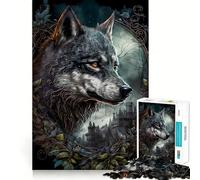 Wolf Sweet Jigsaw Puzzle 1000 Piece Mental Fun Game No Gap Tight Fitting Design for Family Gatherings (38x26cm)