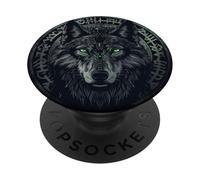 Wolf T-Shirt Viking Wolf Gift Odins Wolves Valhalla PopSockets Adhesive PopGrip