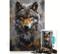 Wolf Tan Wall Art Jigsaw 1000 Pieces for Adults Memory Fun Game Expert Cutting Craftsmanship Relaxing Indoor Group Activity (38x26cm)