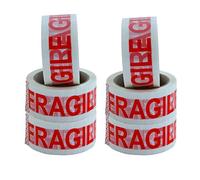 Wolf Tapes Packaging Tape, Resistant Box Tape for Packing, All Purpose Adhesive Tape for Sealing Boxes and Parcels, FSC Certified Shipping Tape, Pack of 6 Rolls 48MM x 66M (Fragile)