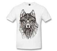 Wolf Tattoo White T-Shirt Biker Celtic Dream Catcher Native Moon Wild Top Tee (M)