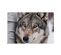 Wolf That Is Standing Next To1000 Piece Jigsaw Puzzles for Adults, Wooden Jigsaw Puzzle