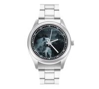 Wolf The King of Wilderness Mens Watches Print Analog Quartz Watch Business Wristwatch Casual