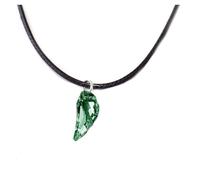 Wolf Tooth AB Green Crystal Pendant Charm Black Corded Necklace, Unisex, Men's, Women's Jewellery