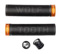 Wolf Tooth | Lock-On Echo Grip Black Grip with Orange Collar | Bike Accessories Custom Parts Precision Engineered