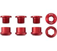 Wolf Tooth Components Set of 4 Chainring Bolts for 1x use Dual Hex Fittings Red
