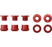 Wolf Tooth Components Set of 5 Chainring Bolts for 1x use Dual Hex Fittings Red