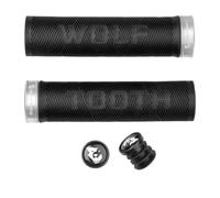 Wolf Tooth Components Wolf Tooth Echo Lock On Grip, Black Handle/Silver Collar, One Size