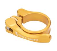 Wolf Tooth QR Quick Release Seatpost Clamp - 28.6mm, Gold | Wolf Tooth 28.6mm Aluminum QR Seatpost Clamp - Gold, CNC Machined