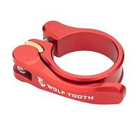Wolf Tooth QR Quick Release Seatpost Clamp - 28.6mm, Red | Wolf Tooth 28.6mm Aluminum Quick Release Seatpost Clamp - CNC Machined, Ergonomic, Lightweight, Red