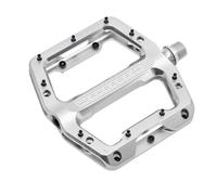 Wolf Tooth Waveform Performance Raw Silver Flat Pedal for Mountain Bikes