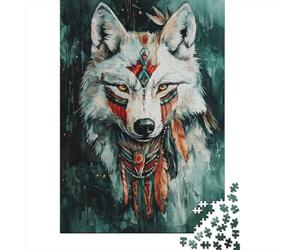 Wolf Totem Puzzle for Adults 1000 Pieces, Wolf Themed Animal Jigsaw, Calm Home Activity, 52x38cm/1000pcs