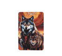 Wolf Totem With Fire Pattern Car Air Fresheners 6 Pcs Rectangle Hanging Aromatherapy Tablets Scented Fresheners For Bedroom Bathroom