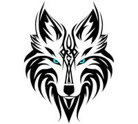 Wolf Tribal Decal Transfer Sticker Celtic Viking Car Sticker for Motorcycle, Notebook, Fridge, Wall, Door, Trash Can, Luggage (Black, 11cm*8cm)