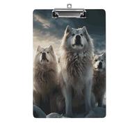 Wolf Tribe Clipboard, A4 Acrylic Clipboard with Hanging Hole, Ultra-Light Clip Board - Holds 100 Sheets, Shatterproof Document Holder for Office, 12.5" X 8.5"