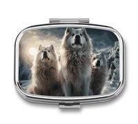 Wolf Tribe Travel Pill Organizer - Daily Pill Box to Hold Vitamins, Portable Pill Case Cod Liver Oil Storage Box with 2 Compartment for Pocket Purse