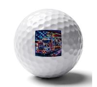 Wolf U.S. Flag Fire Truck Custom Golf Ball Soft Practice Golf Balls Performance Distance And Speed for Indoor Outdoor