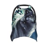 Wolf Under Moon Baby Car Seat Canopy Cover, Multi Use Breathable Nursing Breastfeeding Covers for Mom Soft Stroller Sun Shade Newborn Shower Gift