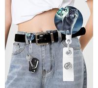 Wolf Under Moon Badge Reels Retractable with Clip and Keychain Funny Cute Badge Clips Id Card Badge Holder for Office Worker Doctor Nurse