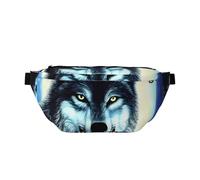 Wolf Under Moon Crossbody Waist Bag.Large Capacity, Waterproof And Dustproof, Secure Zipper, Suitable For Travel And Outdoor Activities., Black, One Size