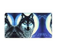 Wolf Under Moon Extra Large Rubber Mouse pad 16x29.5in, Thickened Design, Suitable for Office, Study, Laptop, Thickened Design
