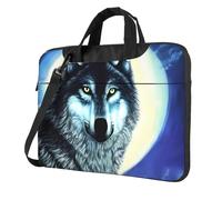 wolf under moon Laptop Bag Portable Handbag, Safe Protective Inner Lining for Business Trip and Office Use, Black, 13 inch