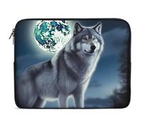 Wolf Under Moon Laptop Sleeve 15inch Laptop Protective Case for Women Men Shockproof Computer Cover Portable Notebook Briefcases Computer Carrying Bag Lap Top Protector Compatible with Notebooks
