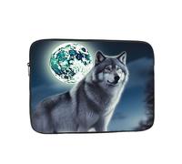 Wolf Under Moon Laptop Sleeve Bag 10 Inch Waterproof Shockproof Laptop Case Bag Lightweight Tablet Travel Cover Computer Skin Bag Tablet Carrying Case