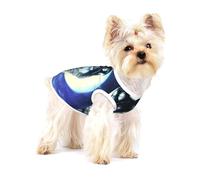 Wolf Under Moon Large Stretchy Dog T-Shirts Soft Cool Sleeveless Stripe Vests Breathable Clothes for Puppy Kitty Cats Small.