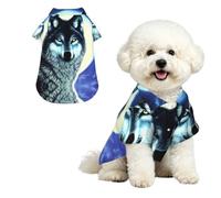 Wolf Under Moon Pet Hawaiian Shirt - Soft Peach Skin Button-Down top, Casual Beach Style X-Large