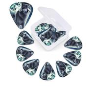 wolf under moon Print Guitar Picks 12 Pack Guitar Plectrums with Storage Box Bass Picks For Acoustic Guitar Bass Electric Ukulele Includes 0.46mm, 0.71mm, 0.96mm