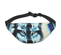 wolf under moon Print Sling Bag Fanny Pack, Crossbody Chest Bag with Adjustable Strap for Travel, Daily Casual Use