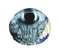 wolf under moon Printed shower cap, reusable, double-layered design, suitable for women to wrap their hair, wash their face, and apply face masks.