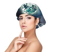 Wolf Under Moon Satin Bonnet Silk Bonnet, Hair Bonnet For Sleeping, Soft Double Layer Silk Sleeping Cap Hair Wrap For Women Natural Hair Curly Hair Braided Hair Long Hair